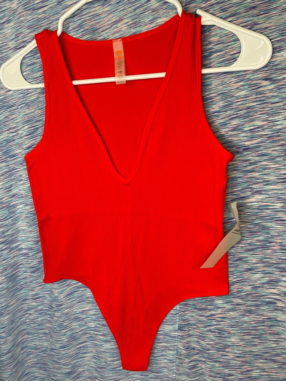 NWT Mono B ribbed Bodysuit Cherry Red